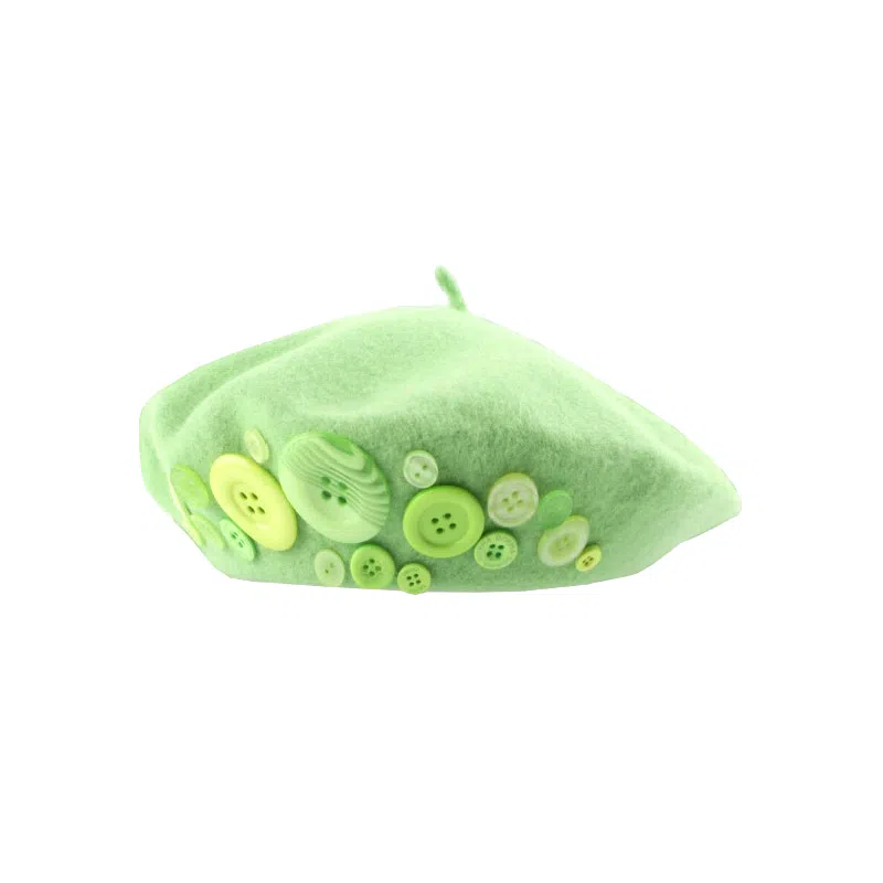 山一丸 冬季咖啡棕色毛呢复古秋冬气质百搭纽扣画家帽子 羊毛 贝雷帽 女款