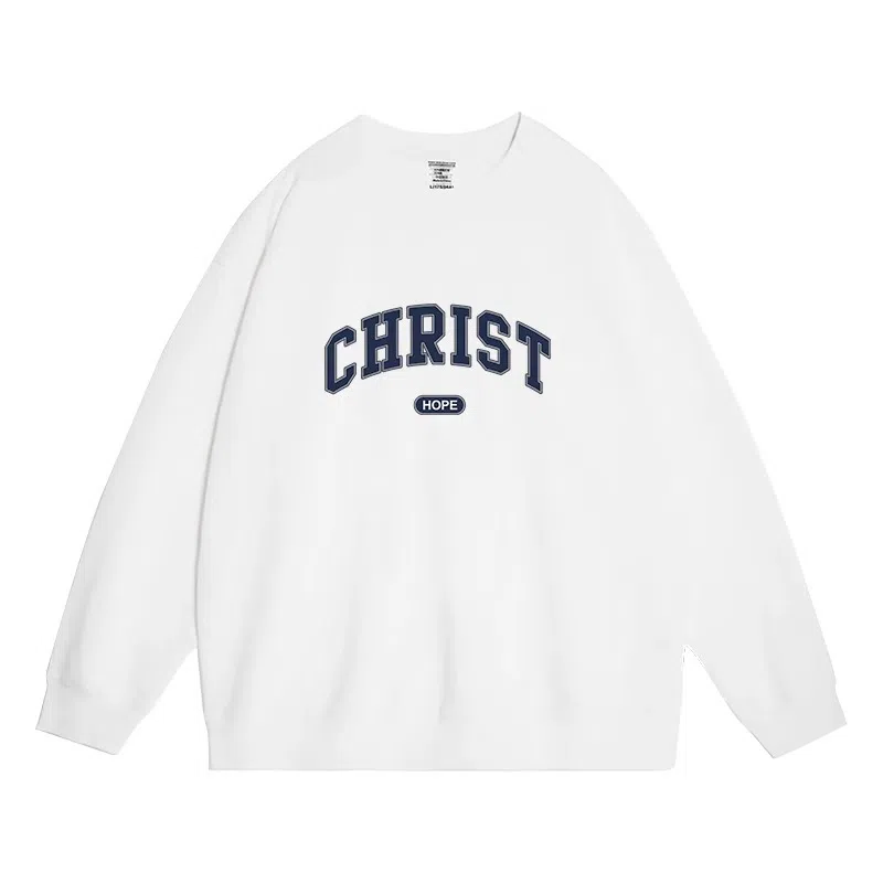 莫代尔 舒适亲肤卡通潮流嘻哈时尚印花简约休闲圆领长袖可外穿打底衣 男女同款