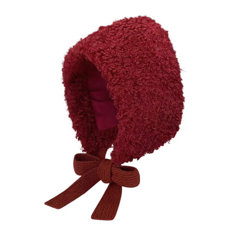 浪莎 可爱 护耳 保暖个性百搭帽子 冬季防寒纯色套头帽 聚酯纤维 毛绒帽 女款