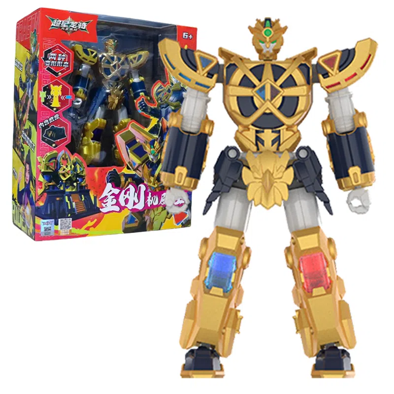 妙贝乐 超星龙骑 合体金刚机器人 变形玩具