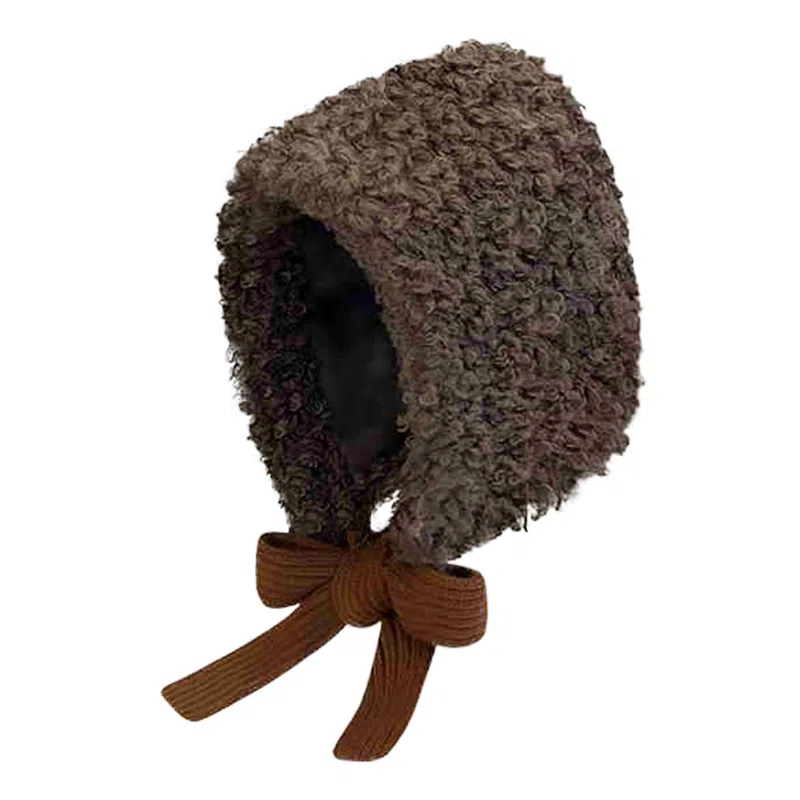 浪莎 可爱 护耳 保暖个性百搭帽子 冬季防寒纯色套头帽 聚酯纤维 毛绒帽 女款