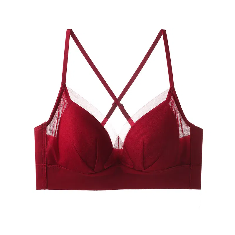 内在密码 蕾丝美背薄款显小胸聚拢法式性感一体式背心文胸 女款