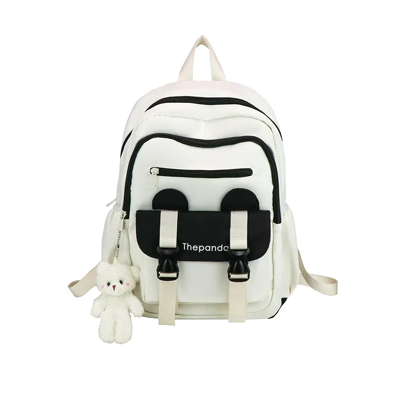 垣途者 日系简约书包韩版背包 尼龙 双肩包 常规 女款 白色/粉色/黑色/绿色/橘色