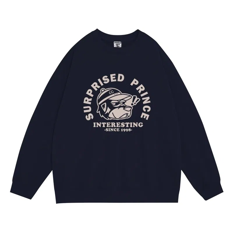 莫代尔 舒适亲肤卡通潮流嘻哈时尚印花休闲连帽长袖可外穿打底衣 男女同款