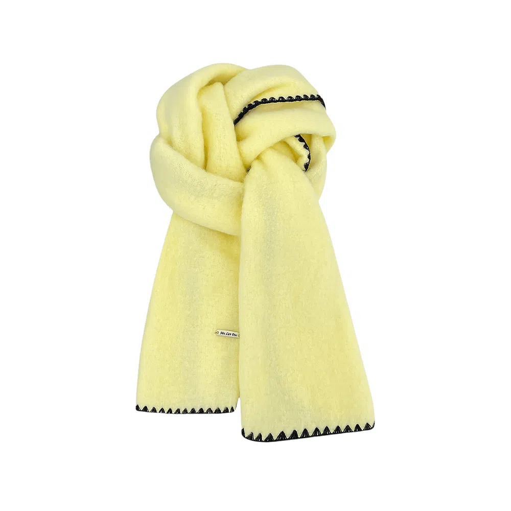 心水好物 羊毛混纺 韩系冬季氛围感锁边保暖防寒软糯亲肤 绒线围巾 男女同款情侣款