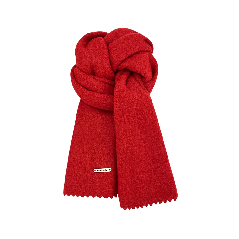 心水好物 羊毛混纺 韩系冬季氛围感锁边保暖防寒软糯亲肤 绒线围巾 男女同款情侣款