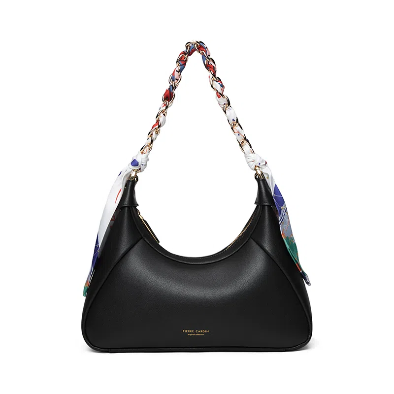 Pierre Cardin Retro Shoulder Bag Black/Light Brown