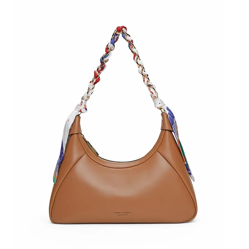 Pierre Cardin Retro Shoulder Bag Black/Light Brown