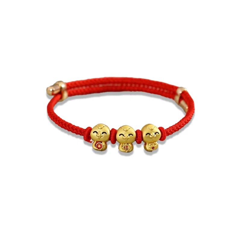大唐国鼎 单福蛇吉祥红手绳新中式国潮小众设计本命年 诸事顺利时来好运旺事业学业本命年财运 好运 合金 手链 男女同款情侣款