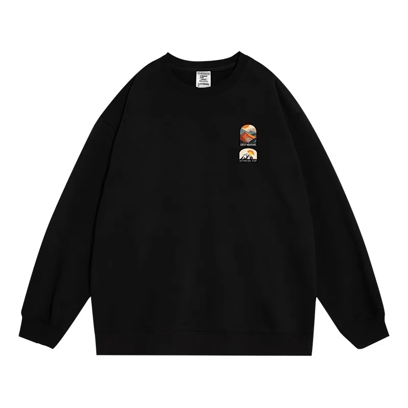 莫代尔 大码舒适亲肤潮流休闲时尚圆领长袖上衣可外穿打底衣 男女同款