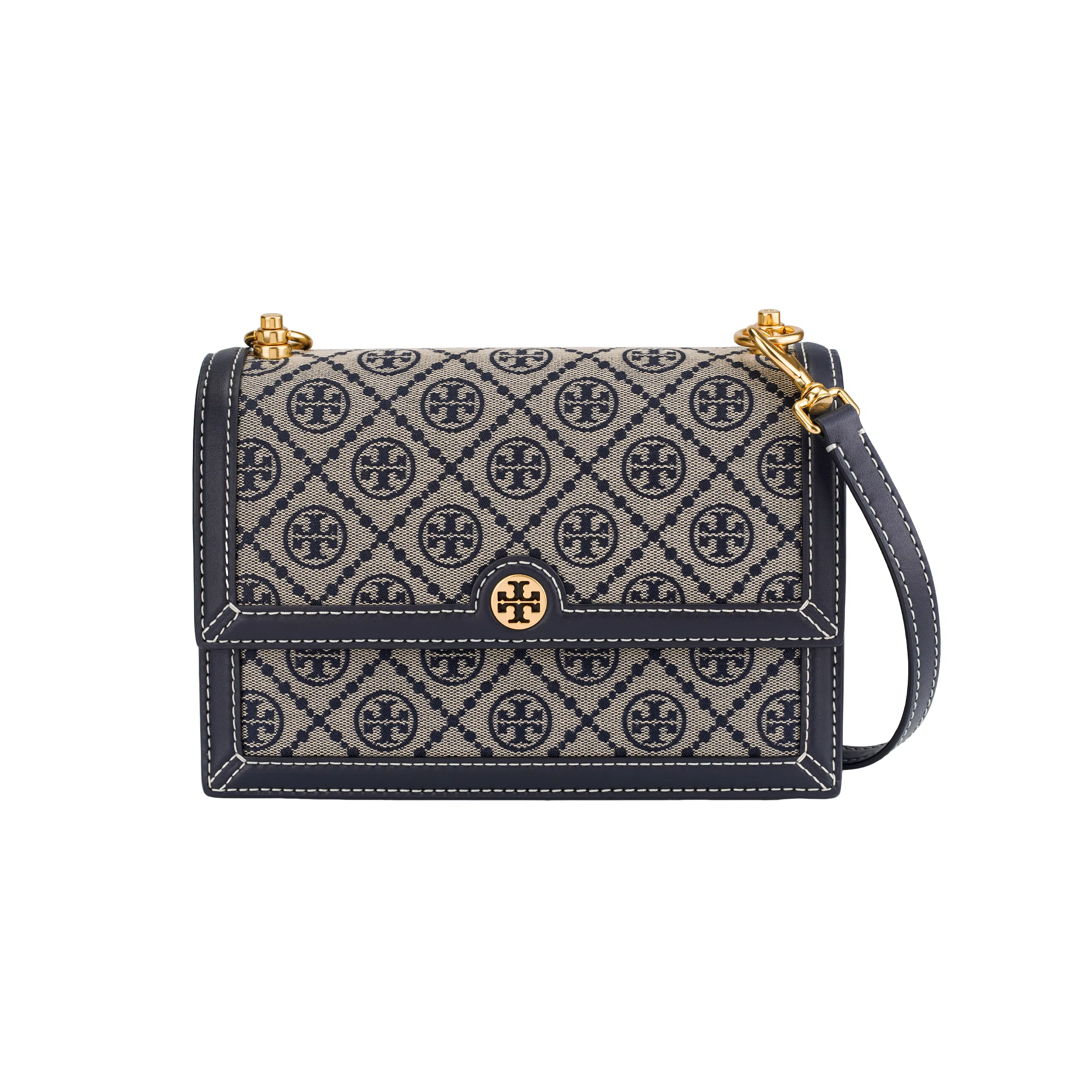 Tory Burch T Monogram Small Shoulder Bag Navy