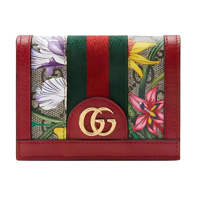 Gucci Floral Logo Stripe Wallet