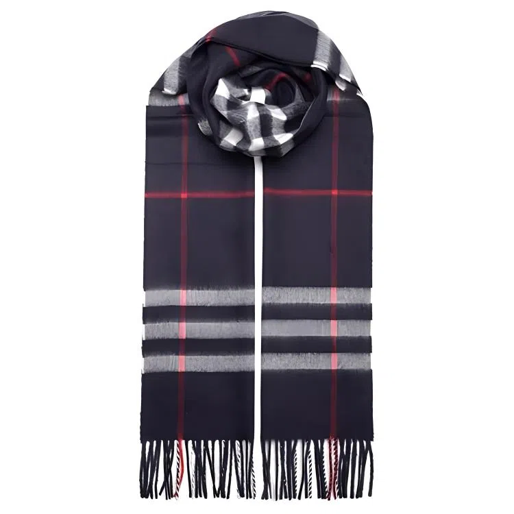 Burberry Cashmere Scarf Navy Blue