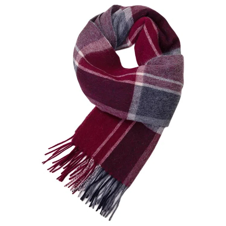 红豆 保暖加厚简约简单英伦格时尚 羊毛 绒线围巾 女款