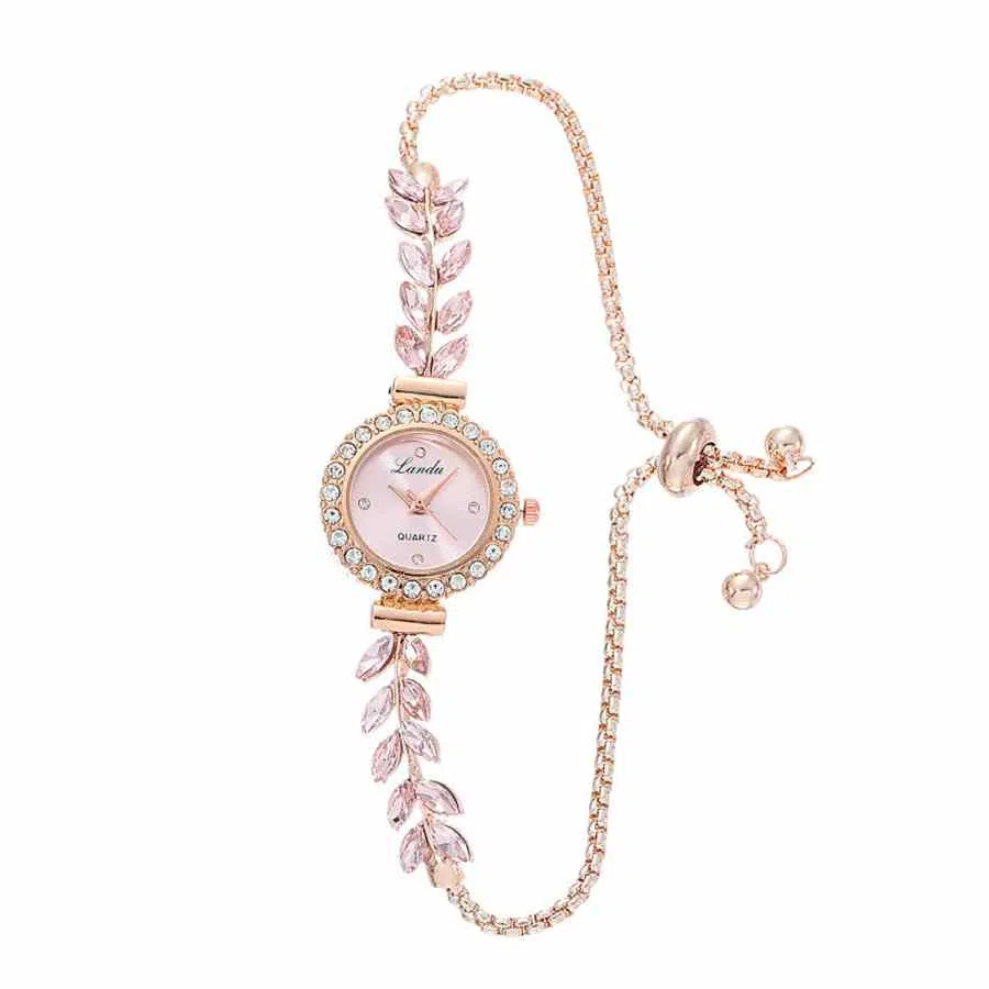 LANDU Bracelet Watch Pink Dial