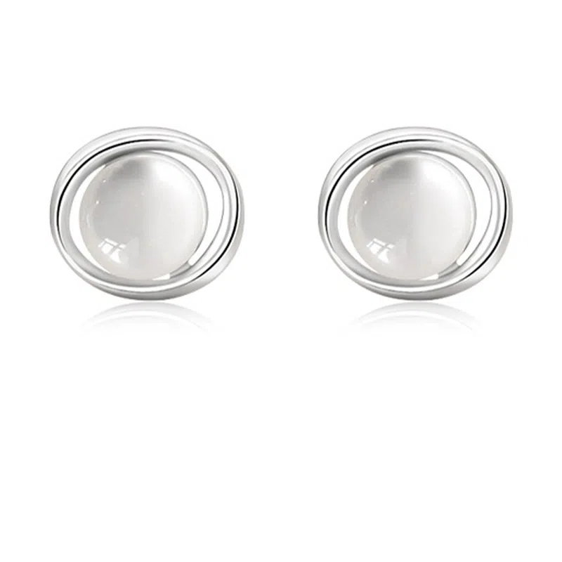 零界 轻奢精致小众高级感设计 气质养耳洞防堵 镂空椭圆睡觉免摘耳饰 合金  耳钉 女款