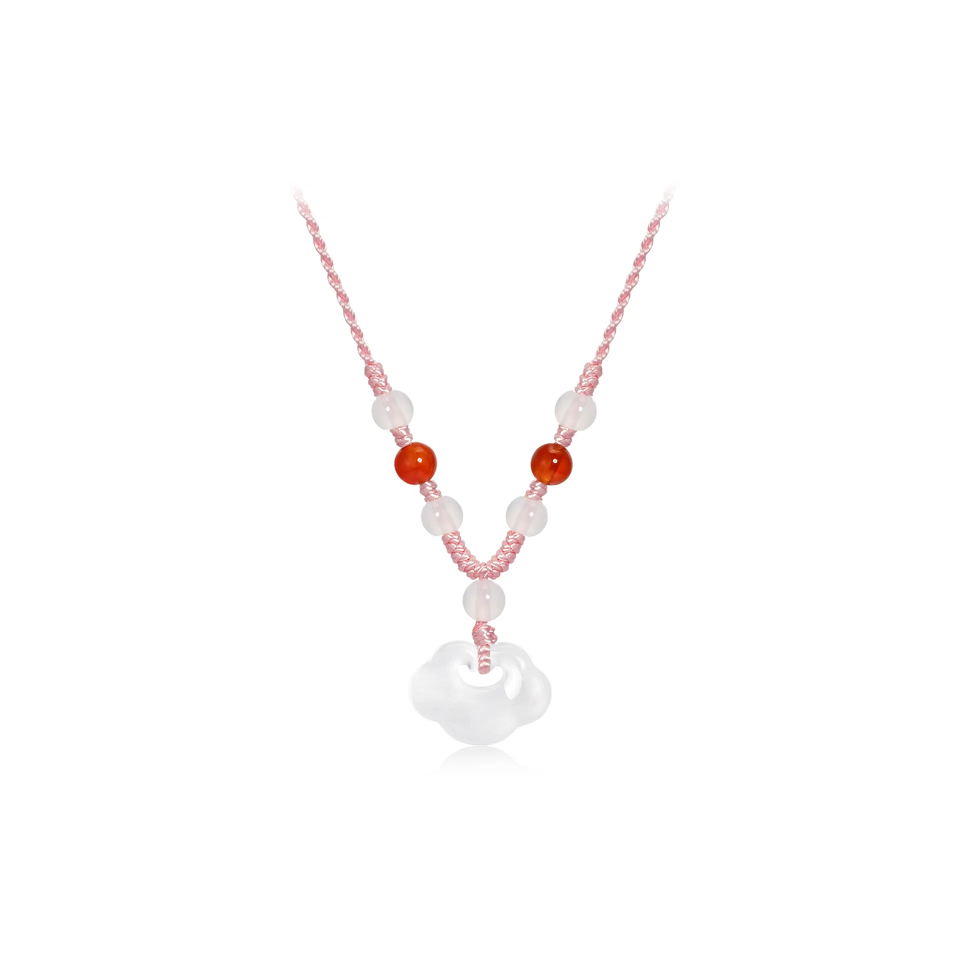 圣诞新年好礼 中国珠宝 祥云如意锁 福运圆满白月光新中式清冷古典国风复古平安顺遂简约百搭好运 玉髓 项链 男女同款情侣款