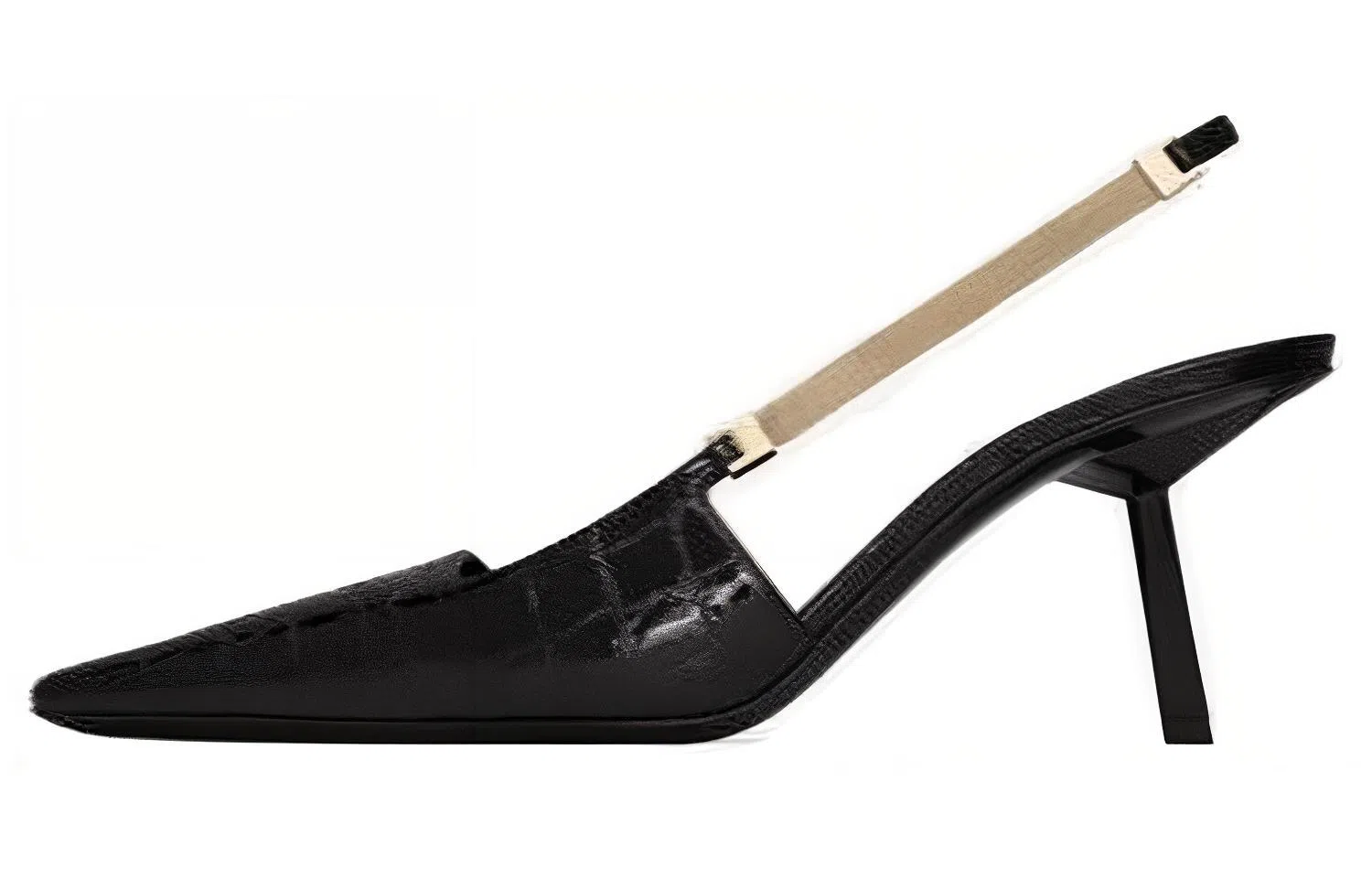 Saint Laurent Blake Leather Slingback Heels Black