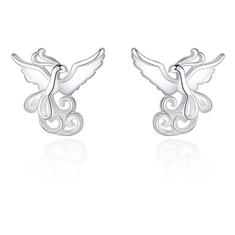 【浴火凤凰】 零界 新中式轻奢小众高级感设计 气质养耳洞防堵 好运招财轻奢潮流日常百搭上班校园穿搭通勤 合金 耳钉 女款