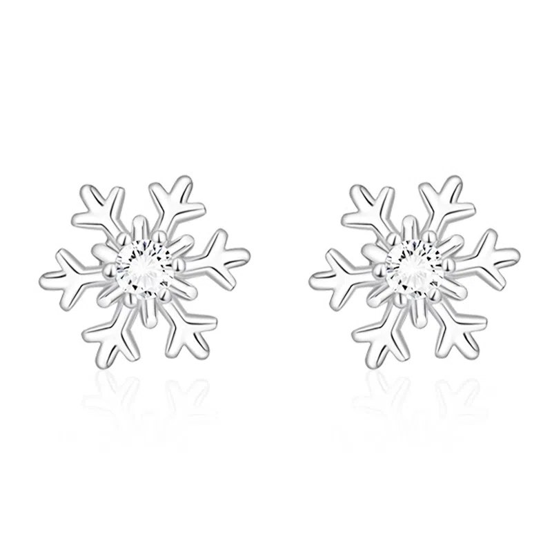 零界 雪花精灵 三秒心动 时尚好运招财轻奢潮流日常百搭上班校园穿搭通勤养耳洞防堵 合金 耳钉 女款