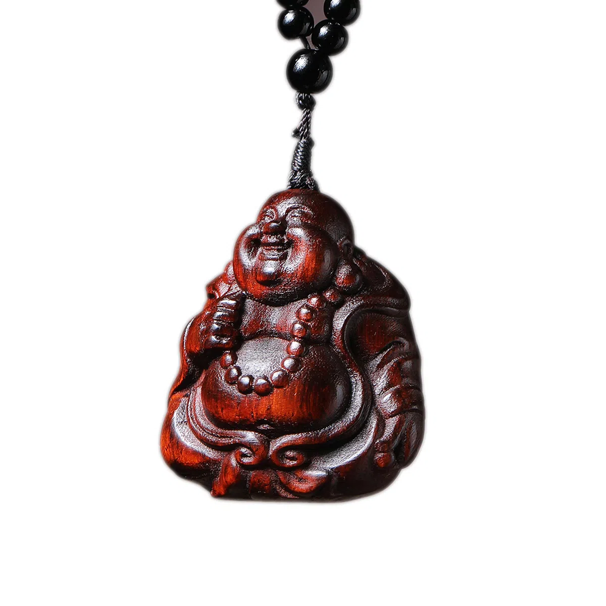 一念之间 物㯖 新中式国潮手工精雕盘玩挂件轻奢高级感车载挂饰随身把玩件招财进宝平安顺遂送礼盒#好运 檀木 木作把件 男女同款情侣款