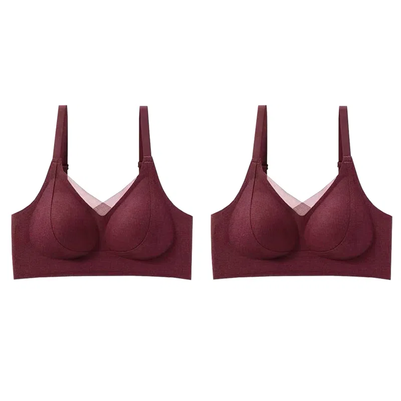 俞兆林 简约舒适大胸显小无痕收副乳聚拢调整防下垂无钢圈文胸 女款 组合装