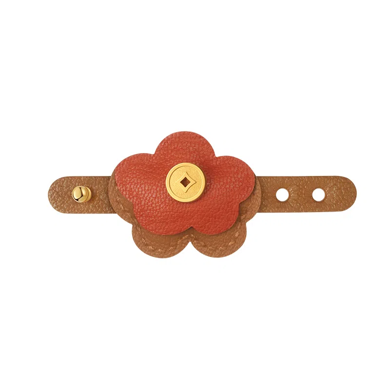 后鸟 一朵小红花花包包挂饰花朵配饰品真皮小众高级感新中式国潮古风复古个性本命年创意简约单手工制作好运 羊皮 挂件 男女同款情侣款