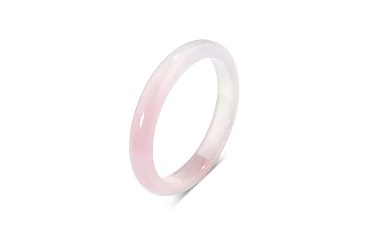 百利金 逃之夭夭渐变粉 一步一响甜美温柔简约气质轻奢百搭国潮新中式汉服旗袍搭配闭口手饰 玉髓 手镯 男女同款情侣款