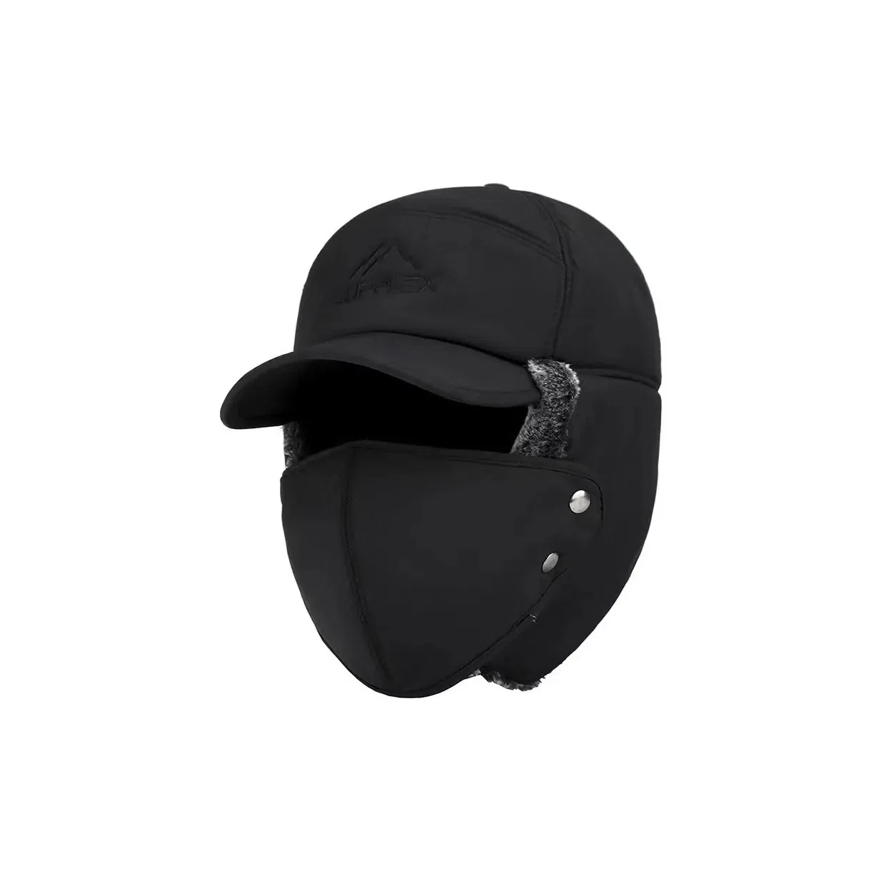 梦特娇 秋冬纯色小山刺绣口罩可拆卸户外骑车防寒护耳 涤纶 雷锋帽 男女同款情侣款