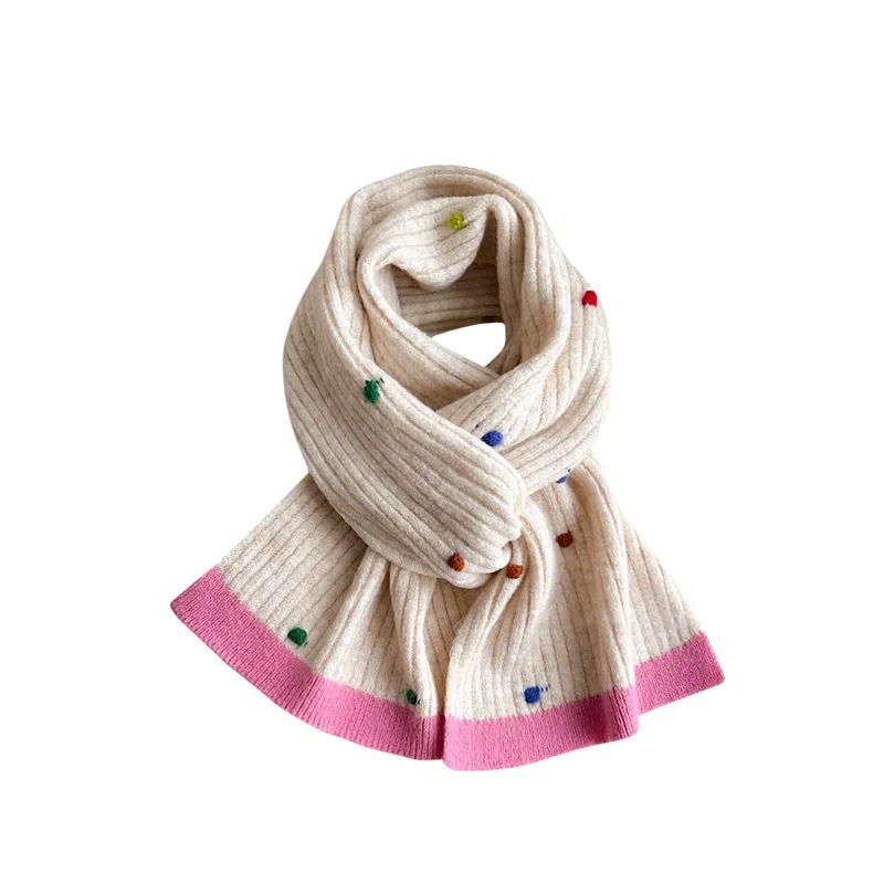 纳兰杜 韩式氛围高级感时尚百搭保暖加厚礼盒装学生穿搭 聚酯纤维 绒线围巾 女款 米色