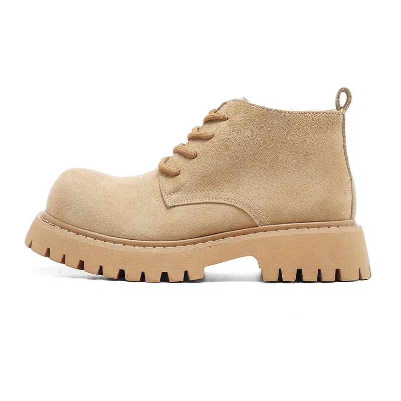 威世米邦 超纤皮 厚底英伦风复古休闲户外 短靴 男女同款 黄色