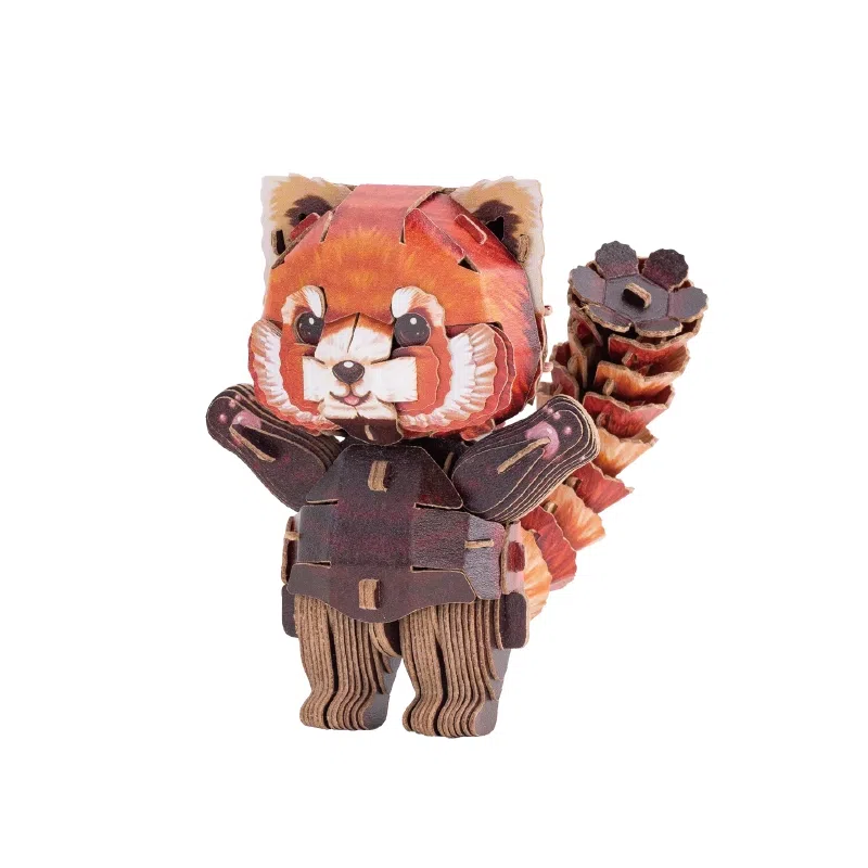 博物文创 中国国家地理博物文创梦巴格萌仔茶话会系列小熊猫长颈鹿纸模 拼装模型