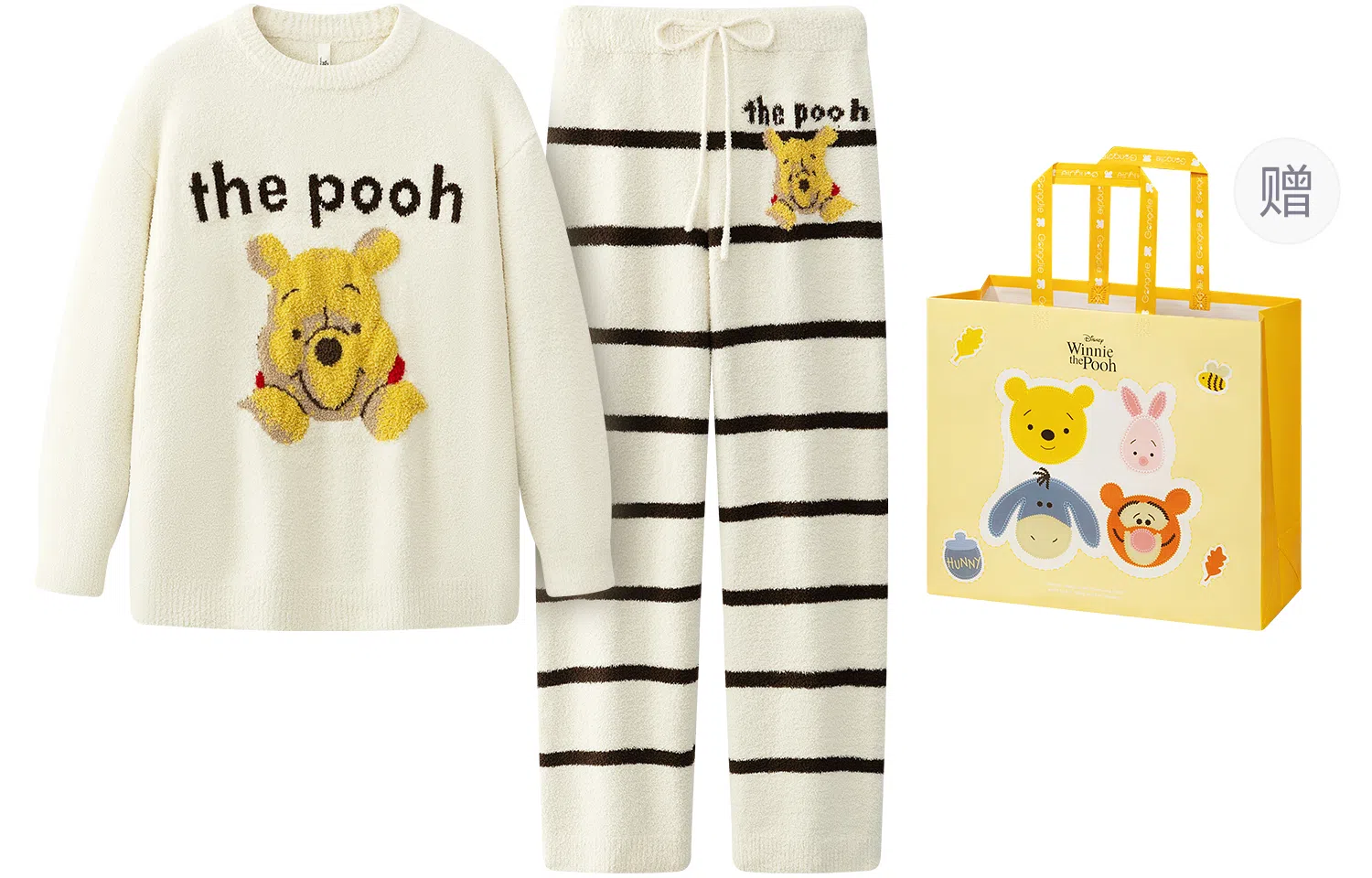 Gongdie x Disney Thermal Plush Loungewear Set Beige