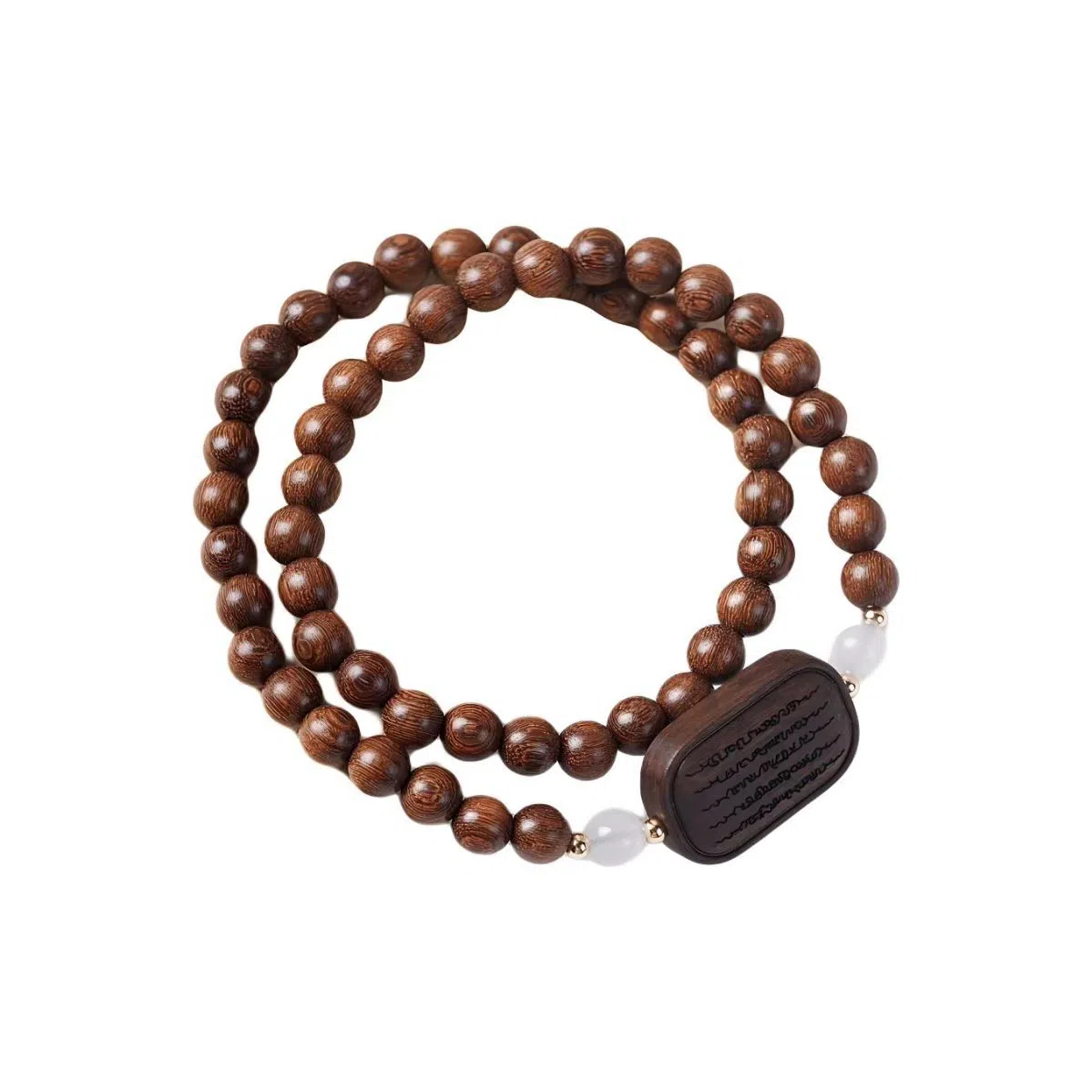 吉瑶 国风民族风 高级感 新中式念珠 梵文平安牌 转运珠  国潮中式简约穿搭 檀木 手串 男女同款情侣款