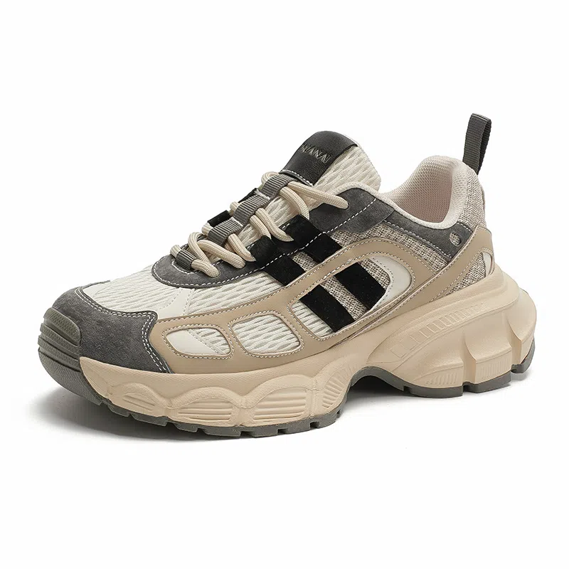 华耐 舒适厚底百搭通勤潮流 减震透气轻便增高 低帮 老爹鞋 女款