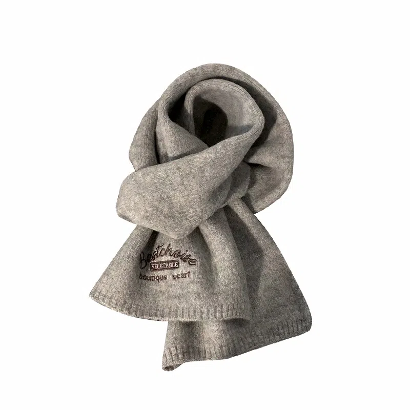 纳兰杜 冬季日系高级感保暖时尚百搭加厚防冻外搭礼盒装针织 聚酯纤维 绒线围巾 男女同款情侣款 米白色