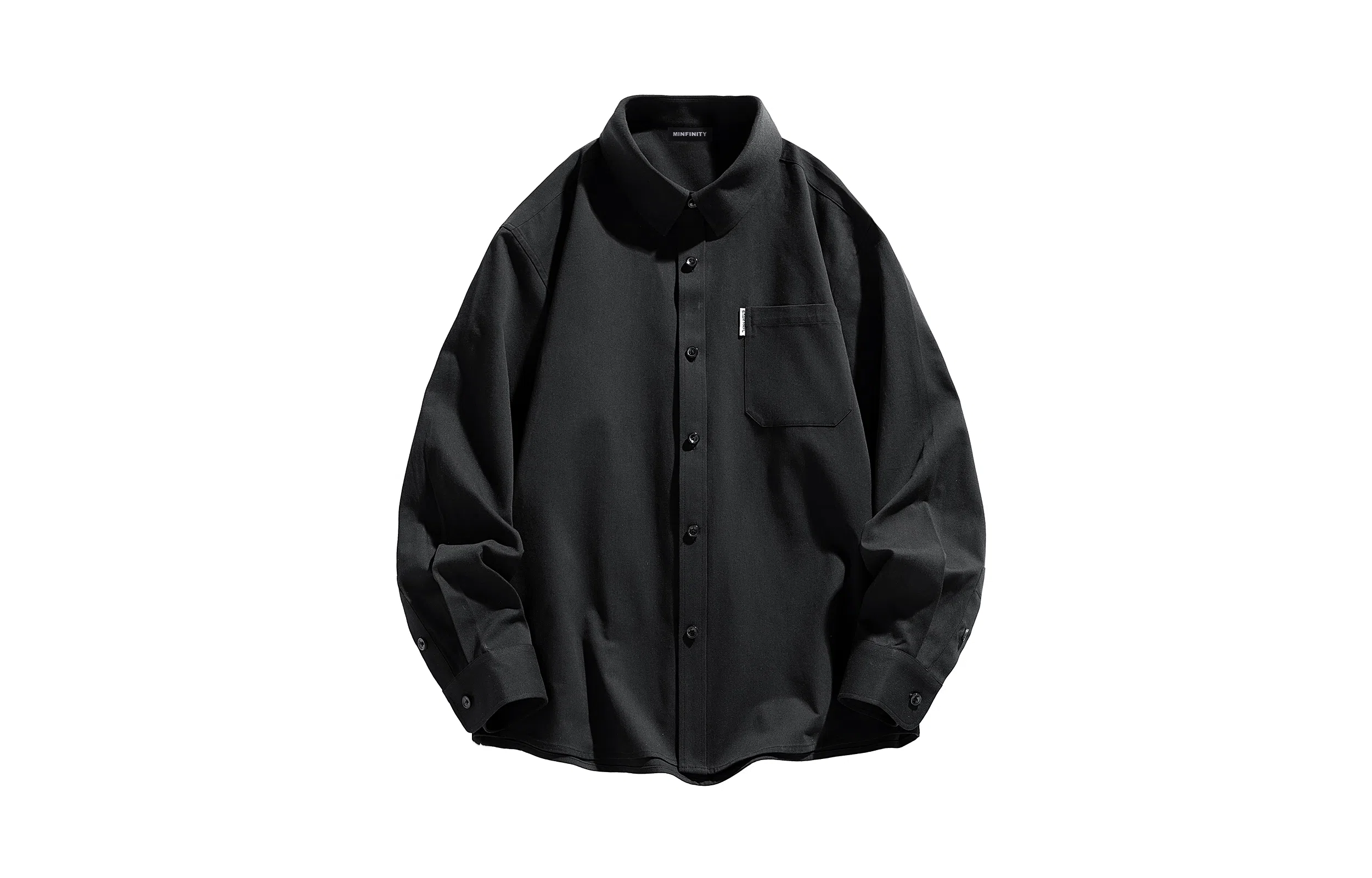 日系文艺简约多巴胺口袋款外套休闲简约宽松通勤打底长袖衬衫 男女同款