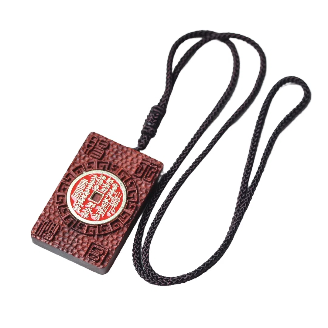 精雕工艺 書卓 天宫赐福 平安无事牌 吉祥如意#好运 檀木 车挂 男女同款情侣款