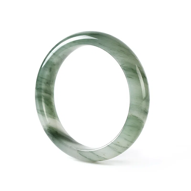 【圣诞新年专属】 宝致 青山黛翠玉贵妃镯平安美人镯汉服旗袍古色古香 新中式国潮古风清冷优雅高级感温婉气质好运 天山翠 手镯 女款