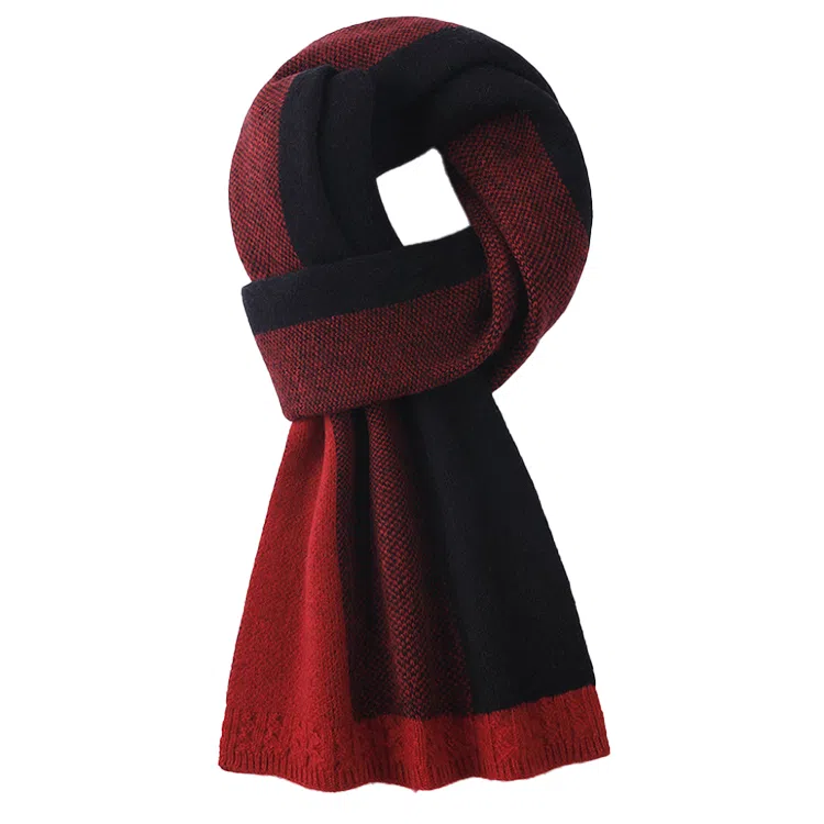 【赠长辈】 浪莎 纯羊毛男女士情侣围巾冬季加厚保暖高档百搭格子羊绒围脖 礼盒装 绒线围巾 男女同款情侣款