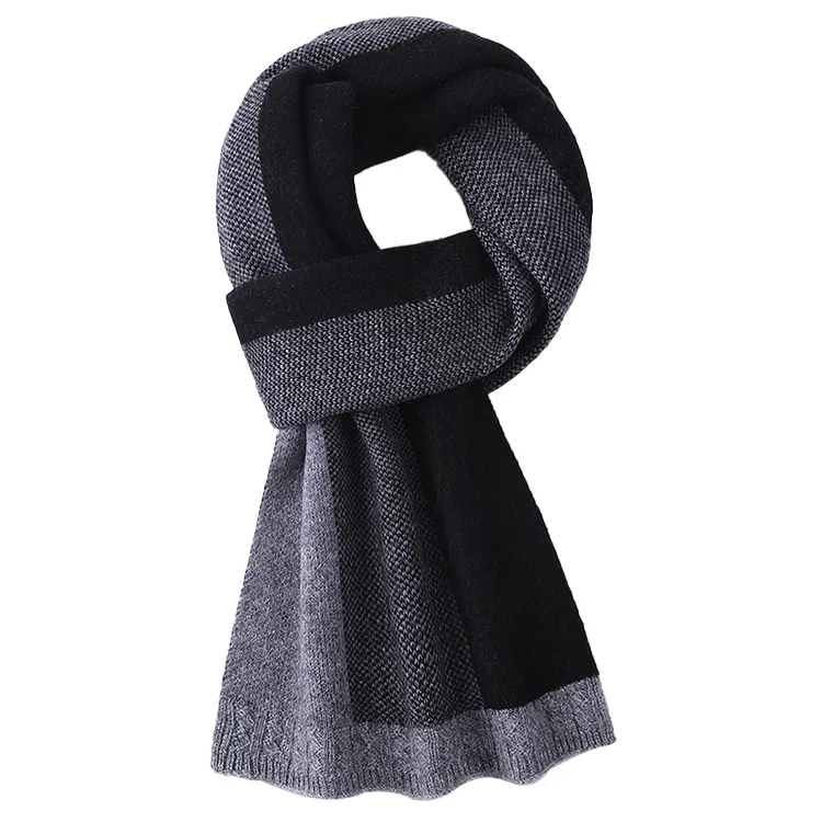 【赠长辈】 浪莎 纯羊毛男女士情侣围巾冬季加厚保暖高档百搭格子羊绒围脖 礼盒装 绒线围巾 男女同款情侣款