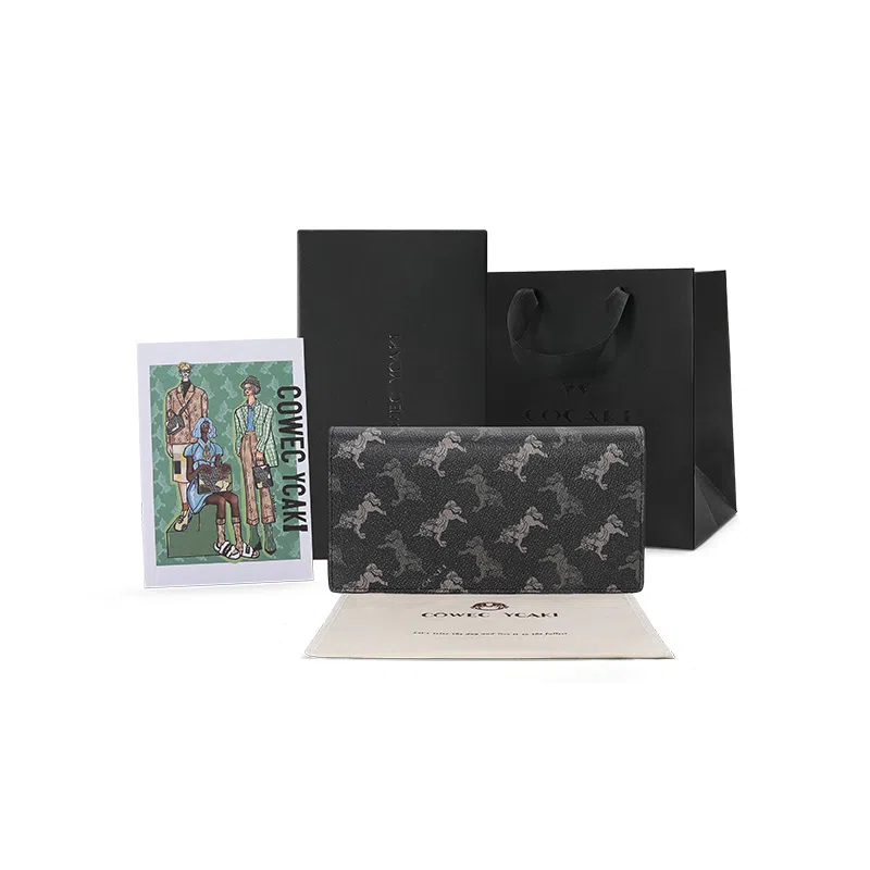 COWEC YCAKI Large Synthetic Leather Wallet Black