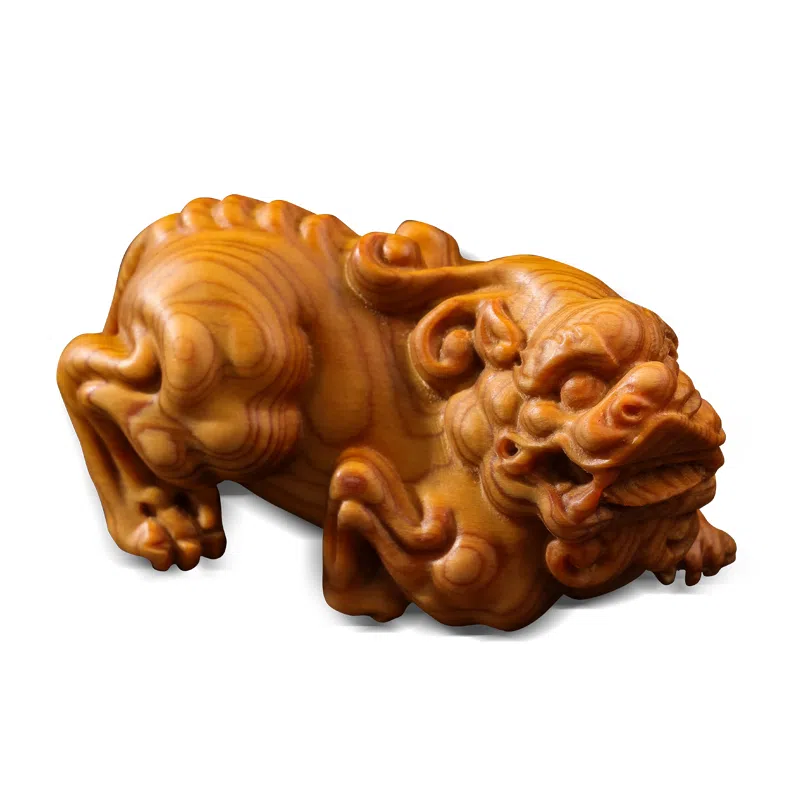 木盛缘 招财精雕貔貅治愈系创意财神转运财源滚滚复古文玩解压盘玩好运瑞兽貔貅 崖柏 手把件 男款