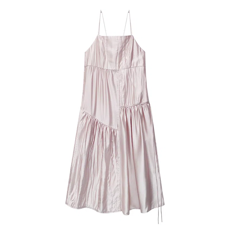 桑罗 绗缝系列 吊带无袖舒适睡裙 女款 粉色