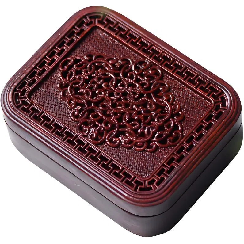 書卓 新中式国风 精致高端 双面精雕 工艺细致 紫檀属 香盒 男女同款情侣款