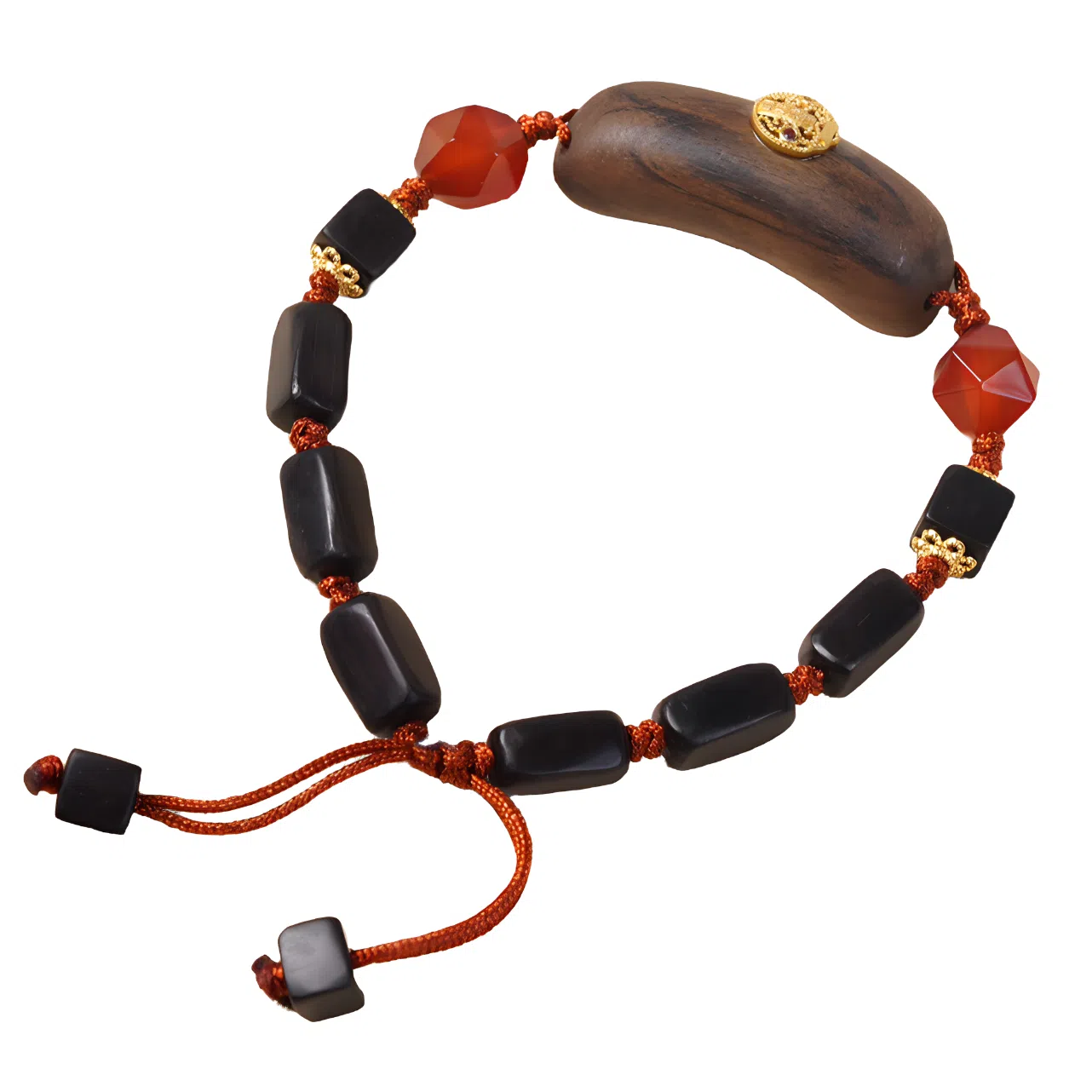 書卓 方块新中式国潮国风 纳福转运平安 静心开年简约高级感#好运 黑檀 手串 男女同款情侣款