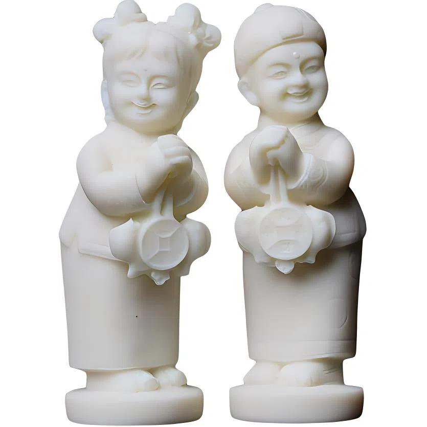 書卓 童男童女  国潮新中式  招财转运 腰缠万贯#好运 精雕 象牙果 摆件 男女同款情侣款