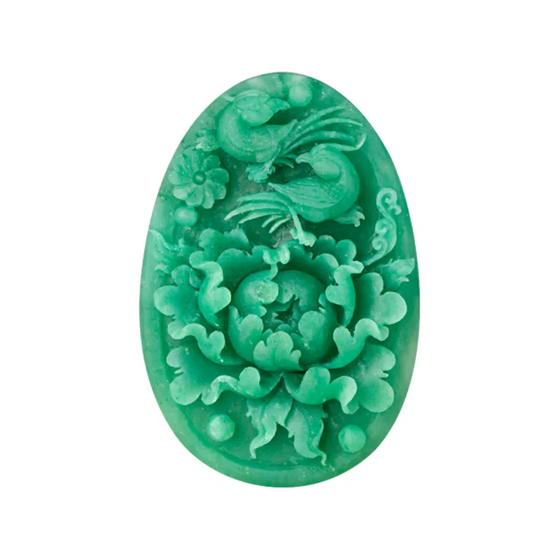 玉说 国风花鸟牌牡丹花绶带鸟富贵平安 独山玉 吊坠 男女同款情侣款