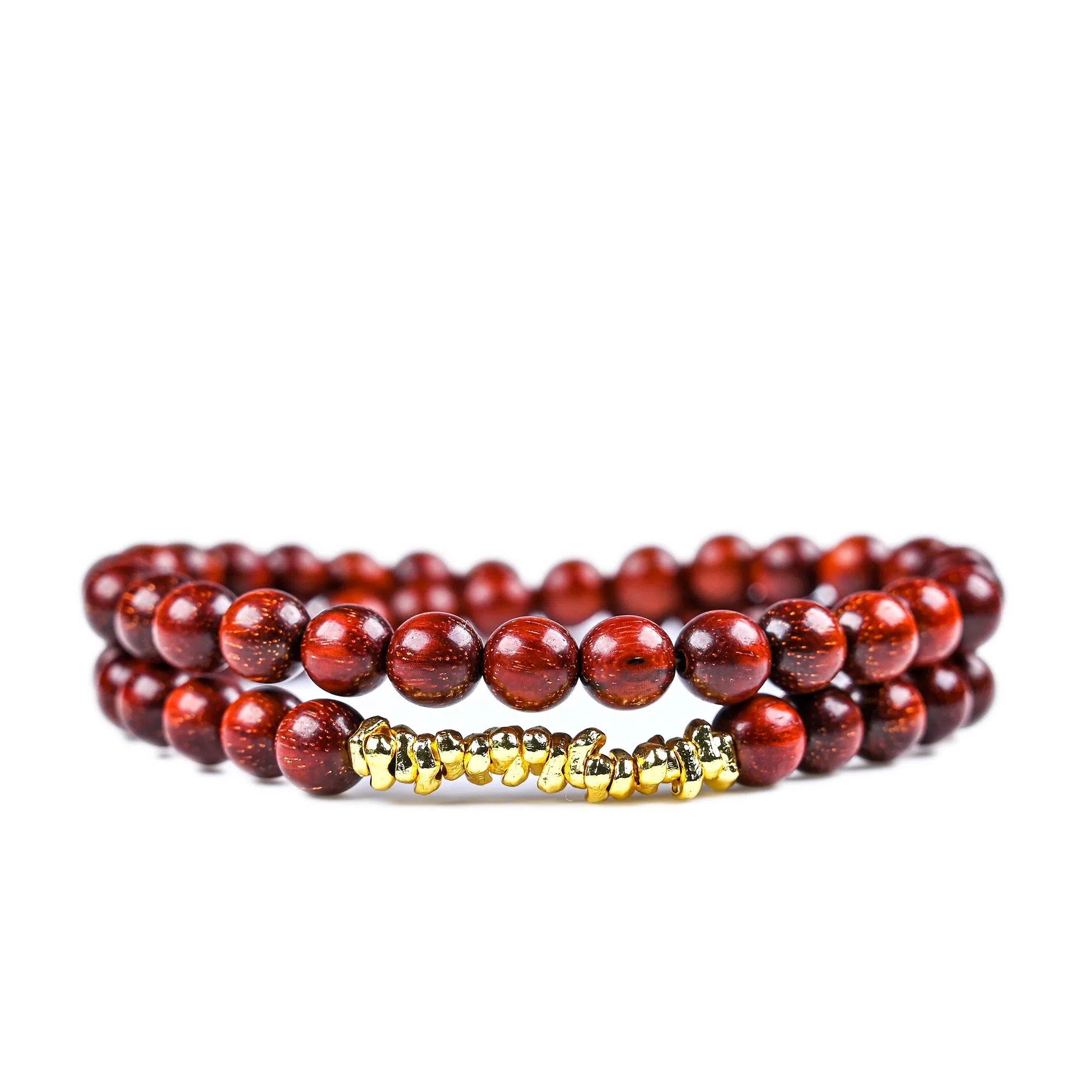 物㯖 小众设计双圈碎银几两文玩新中式轻奢高级感佛珠诸事顺遂平安喜乐八方来财盘玩念珠#寓意好物 血檀 木作手串 男女同款情侣款