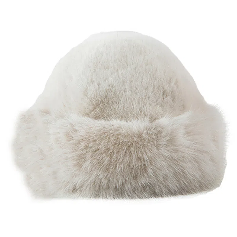 浪莎 外贸日系毛茸茸加绒保暖防寒大头围加厚显脸小 聚酯纤维 盆帽 女款